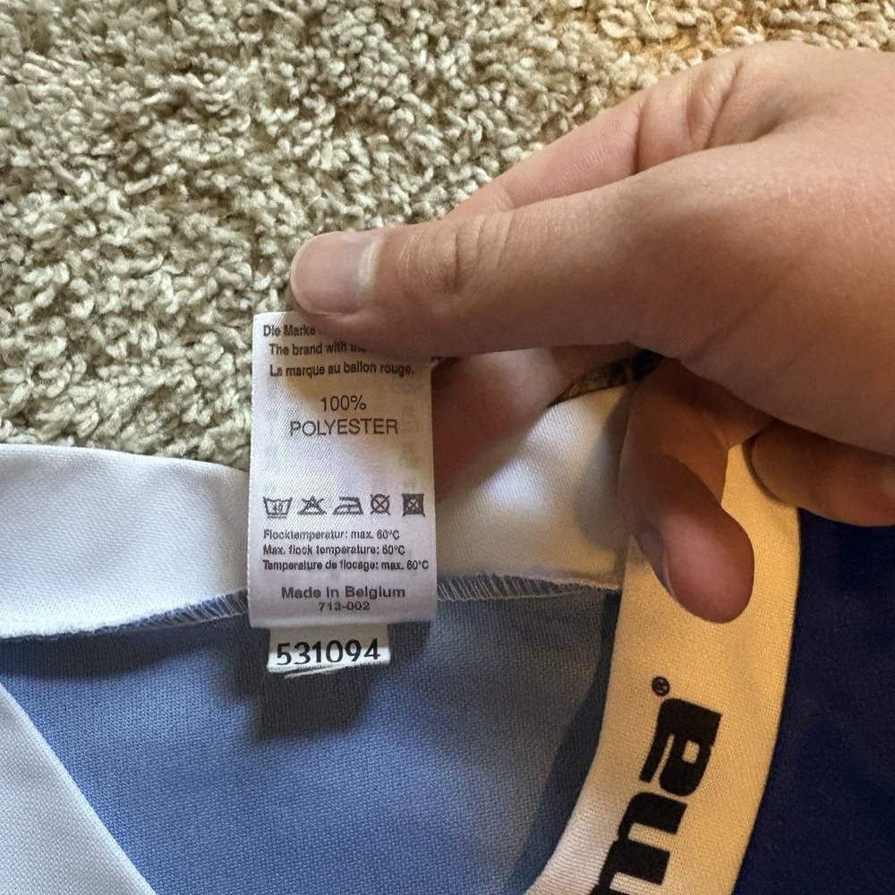Vintage 90s 00s Erima Soccer Jersey Blue White Men's Medium - Picture 4 of 8